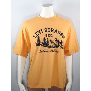 Levi's Women's XS Golden Yellow Camp Graphic T-Shirt 100% Cotton Boxy Fit Tee